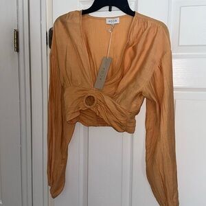 Acoa collection long sleeve crop small NWT yellow/orange